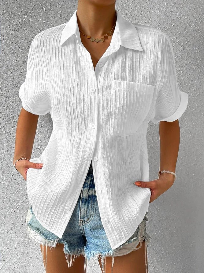 NEW🔥2025 Women's Button Placket Casual Cotton Shirt