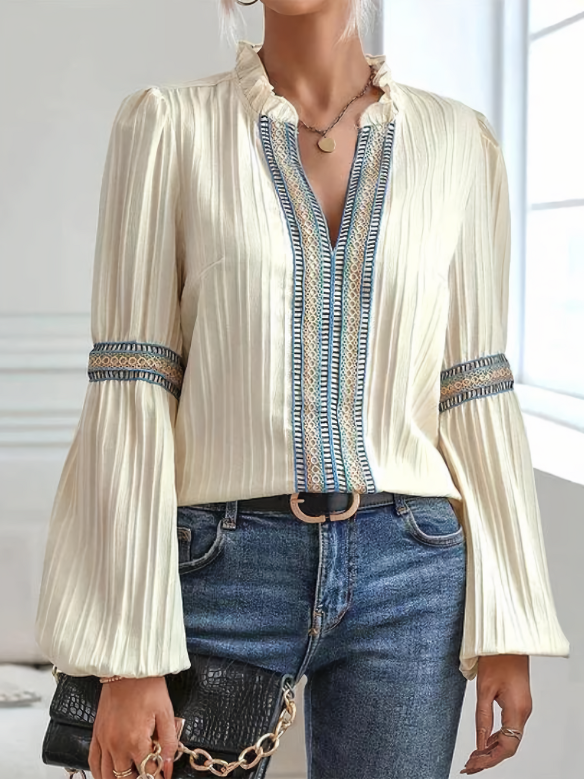 Stunning V-Neck Blouse
