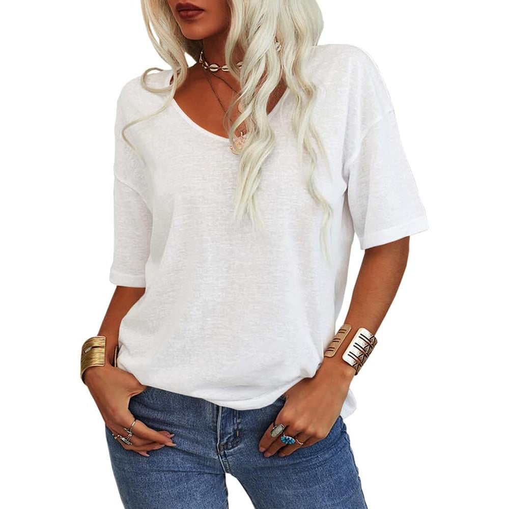 ✨Women's Solid Color V-Neck T-shirt [On Sale & Quick Ship!]