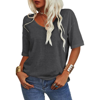 ✨Women's Solid Color V-Neck T-shirt [On Sale & Quick Ship!]